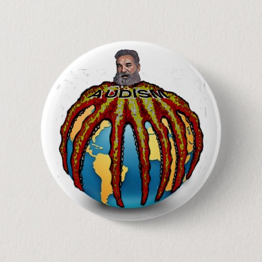 Anti-Audisme - de Octopus van AGB Ronde Button 5,7 Cm (Voorkant)