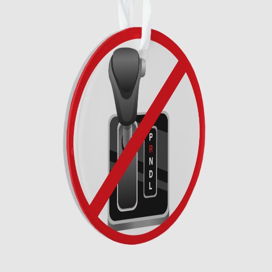 Anti-Automatisch - Grappige Stick Shift Handgescha Ornament (voorkant)