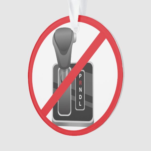 Anti-Automatisch - Grappige Stick Shift Handgescha Ornament (voorkant)