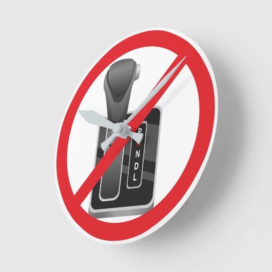 Anti-Automatisch - Grappige Stick Shift Handgescha Ronde Klok (Hoek)