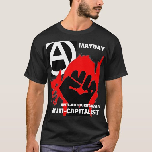 anti-autoritaire anti-kapitalistische burgemeester t-shirt (Voorkant)