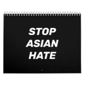 Anti-Aziatische Hate zwarte en witte moderne typog Kalender (Hoes)