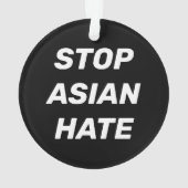 Anti-Aziatische Hate zwarte en witte moderne typog Ornament (achterkant)