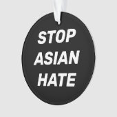 Anti-Aziatische Hate zwarte en witte moderne typog Ornament (voorkant)