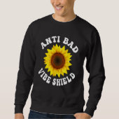 Anti Bad Vibe Shield  Hippie Groovy Peace Kindness Trui (Voorkant)