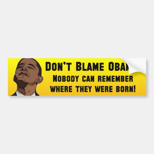 Anti-Barack Obama Birther Bumpersticker (Voorkant)