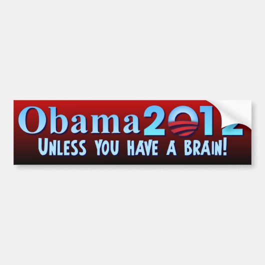 Anti-Barack Obama - Brain Bumpersticker (Voorkant)