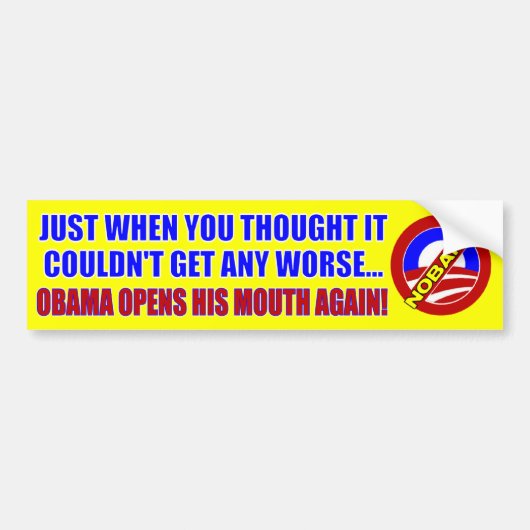 Anti-Barack Obama Bumpersticker (Voorkant)