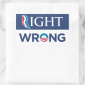 Anti-Barack Obama Juiste verkeerde Bumpersticker B Rechthoekige Sticker (Tas)