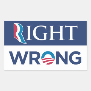 Anti-Barack Obama Juiste verkeerde Bumpersticker B Rechthoekige Sticker