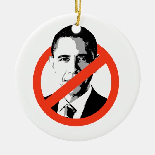 ANTI-BARACK OBAMA - KERAMISCH ORNAMENT (Voorkant)