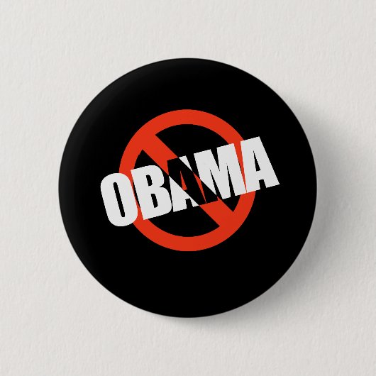 ANTI-BARACK OBAMA RONDE BUTTON 5,7 CM (Voorkant)