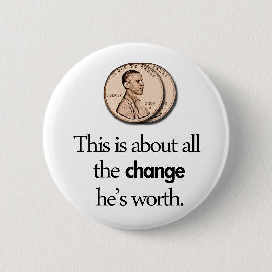 ANTI BARACK OBAMA RONDE BUTTON 5,7 CM (Voorkant)