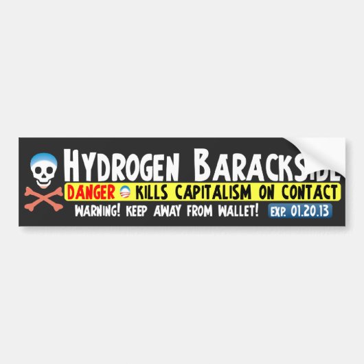 Anti-Barack Obama - Waterstof Barackside Bumpersticker (Voorkant)