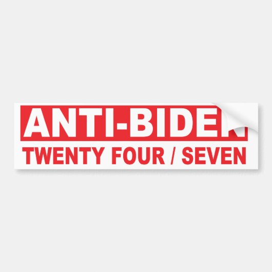 Anti-Biden 24 Zeven Bumpersticker (Voorkant)