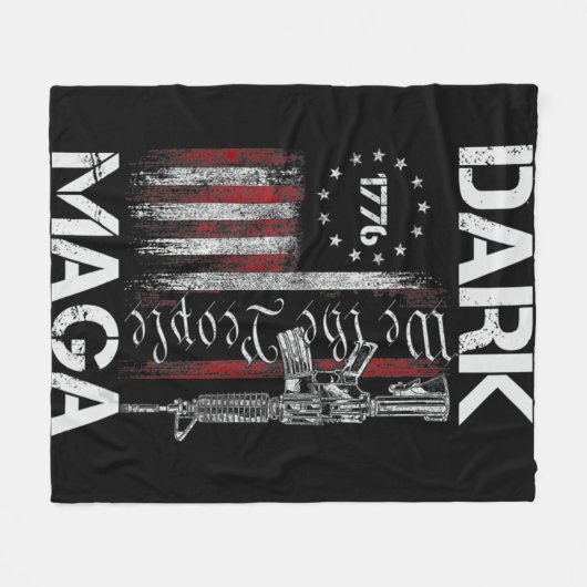 ANTI-BIDEN DARK MAGA SUPPORT TRUMP FLEECE DEKEN (Voorkant (Horizontaal))