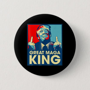Anti-Biden de Grote Maga King Fun Trump Ultra Mag Ronde Button 5,7 Cm