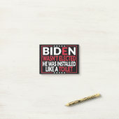 Anti-Biden, Joe Biden, als een toilet - anti-Biden Post-it® Notes (Op bureau)
