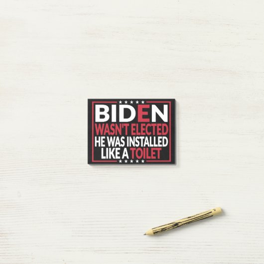 Anti-Biden, Joe Biden, als een toilet - anti-Biden Post-it® Notes (Op bureau)