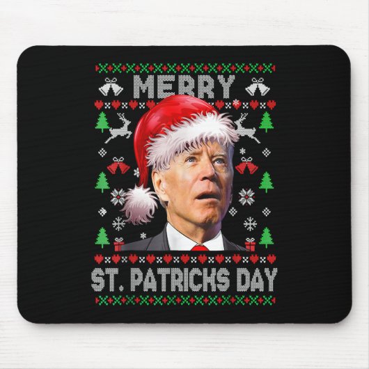 Anti-Biden Merry St. Patricks Day Ugly Kerstmis.p Muismat (Voorkant)