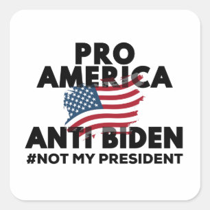 ANTI-BIDEN PRO-AMERIKA VIERKANTE STICKER