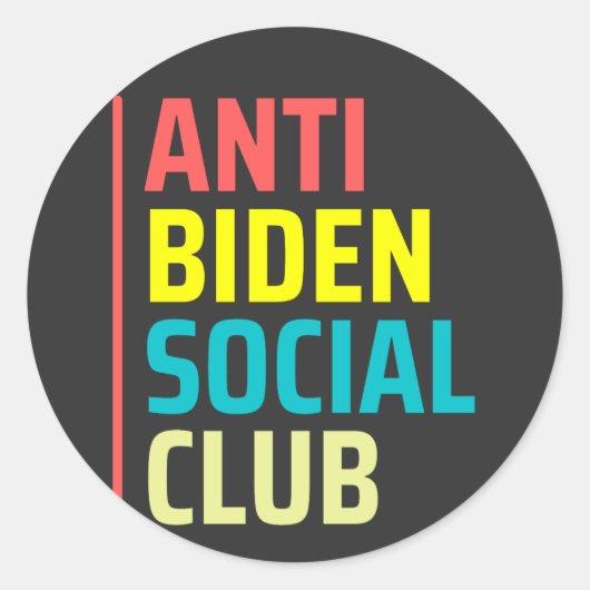 Anti Biden Social Club Ronde Sticker (Voorkant)