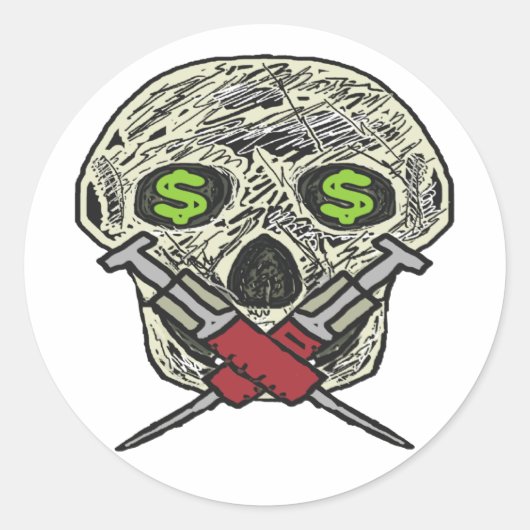 Anti Big Pharma Ronde Sticker (Voorkant)