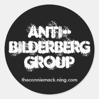 Anti-Bilderberg II-Sticker Ronde Sticker