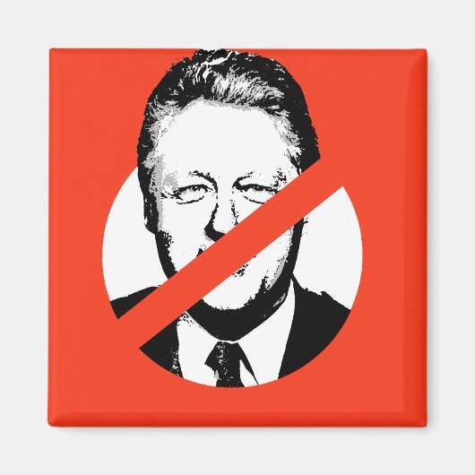 ANTI-BILL CLINTON MAGNEET (Voorkant)