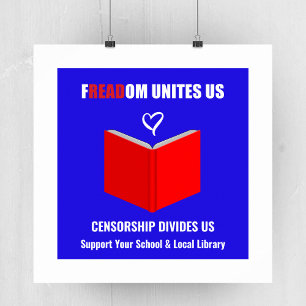 Anti Boek het Verbannen Logo Stijl Poster