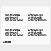 Anti-boek verboden rechthoekige sticker (Vel)