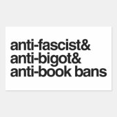 Anti-boek verboden rechthoekige sticker (Voorkant)