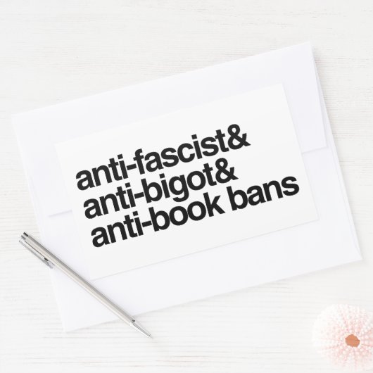 Anti-boek verboden rechthoekige sticker (Envelop)