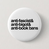Anti-boek verboden ronde button 5,7 cm (Voorkant)