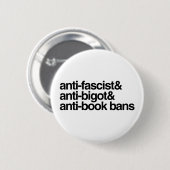 Anti-boek verboden ronde button 5,7 cm (Voorkant /achterkant)