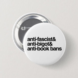 Anti-boek verboden ronde button 5,7 cm