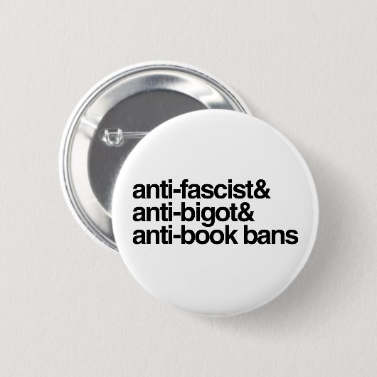 Anti-boek verboden ronde button 5,7 cm (Voorkant /achterkant)