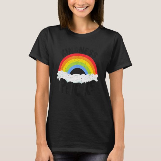 Anti Bullying Hippie Retro Teacher Rainbow Kindnes T-shirt (Voorkant)