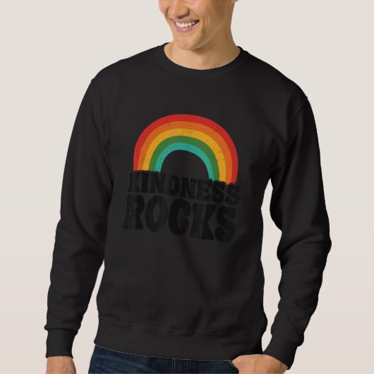Anti Bullying Hippie Retro Teacher Rainbow Kindnes Trui (Voorkant)