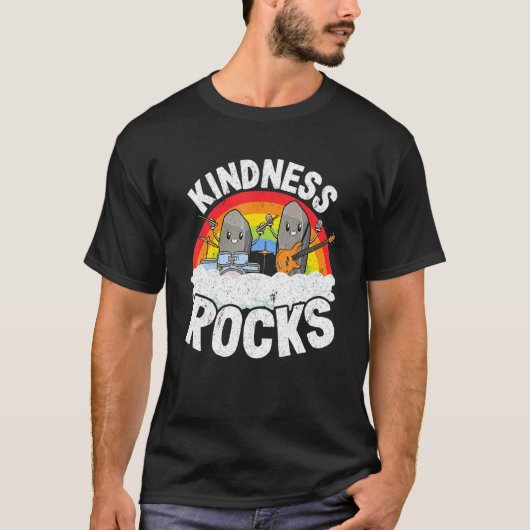 Anti-Bullying Rainbow Hippie Music Teacher Kindnes T-shirt (Voorkant)