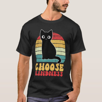Anti Bullying Rainbow Peace Kind Hippie Cat Choose T-shirt