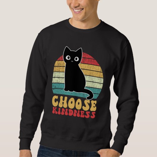 Anti Bullying Rainbow Peace Kind Hippie Cat Choose Trui (Voorkant)