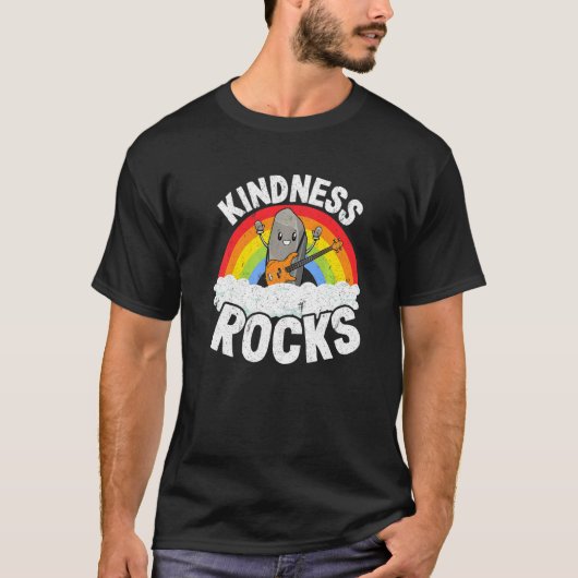Anti Bullying Rainbow Retro Music Teacher Kindness T-shirt (Voorkant)