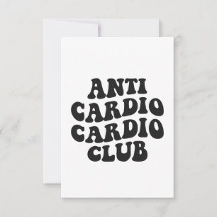 Anti Cardio Club Funny Gym Fitness Coach Gift Bedankkaart