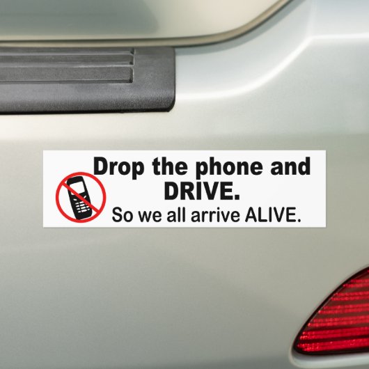 Anti-Cell Phone & Driving Bumper Sticker (Op auto)