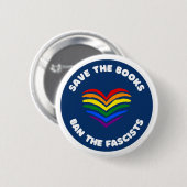 Anti-censuurboek Verbod Ronde Regenboog Hart Button 5,7 Cm (Voorkant /achterkant)