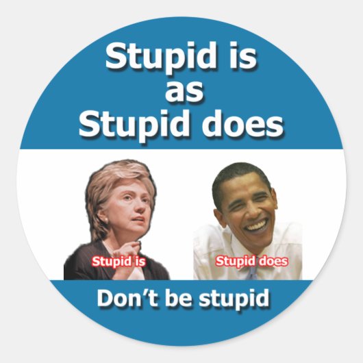 Anti Clinton Obama-Stickers Ronde Sticker (Voorkant)
