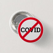 Anti COVID Ronde Button 3,2 Cm (Voorkant /achterkant)