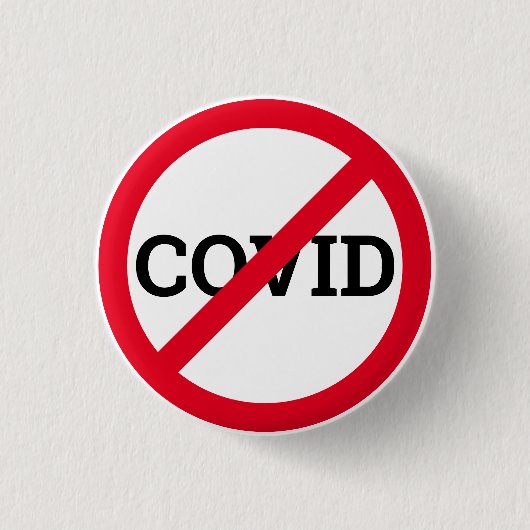 Anti COVID Ronde Button 3,2 Cm (Voorkant)