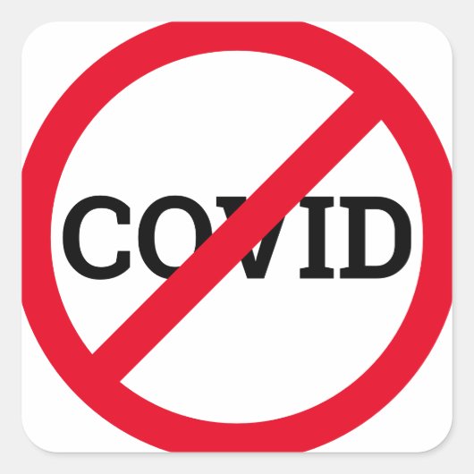 Anti COVID Vierkante Sticker (Voorkant)